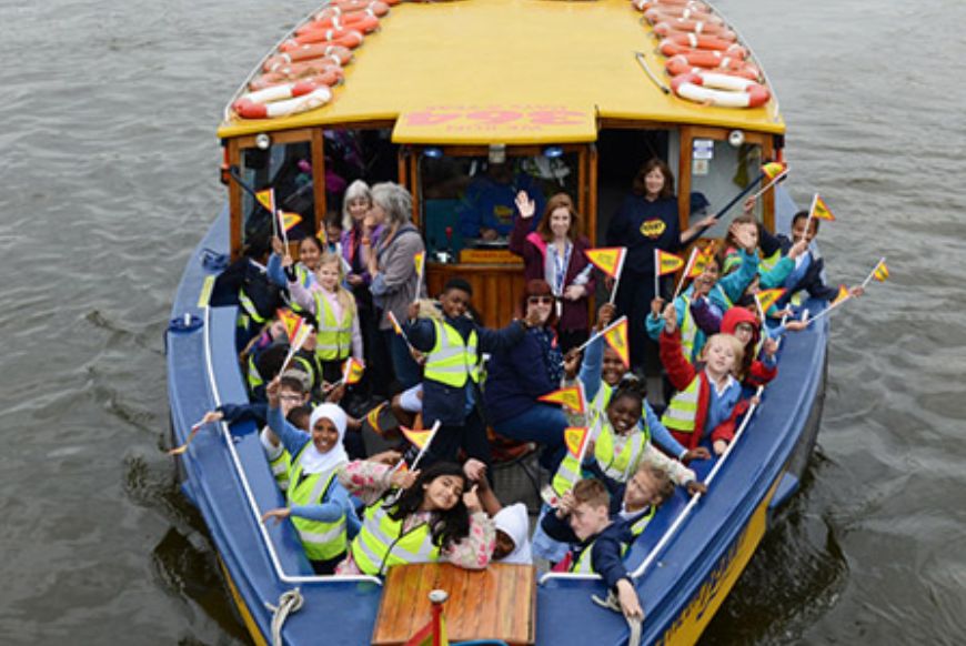School kids aboard Bristol Ferry